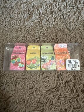 Justice New Fruit Scented Erasers Four Fun Fruit Flavors lemon orange pineapple